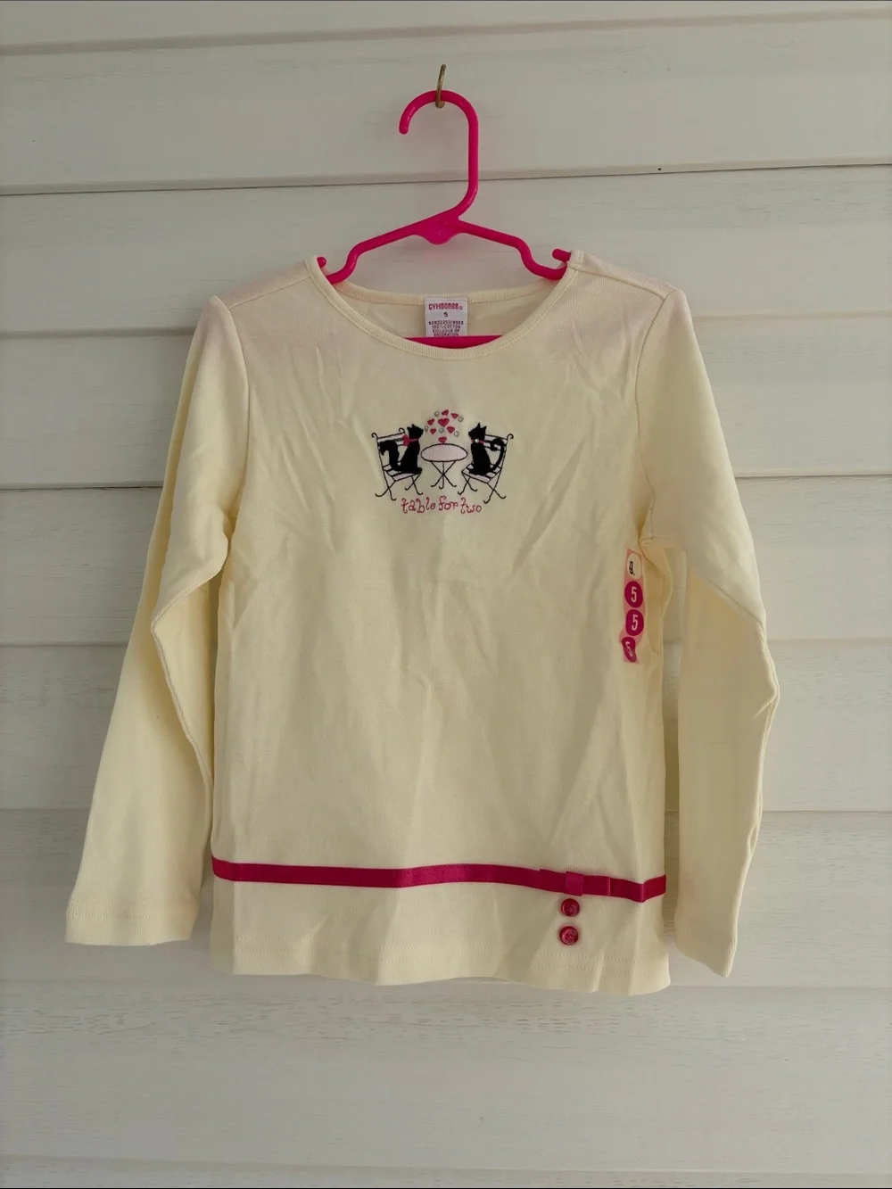 NWT Vintage Y2K Gymboree Set Paris Kitty Top & Embroidered Cat Flare Jeans